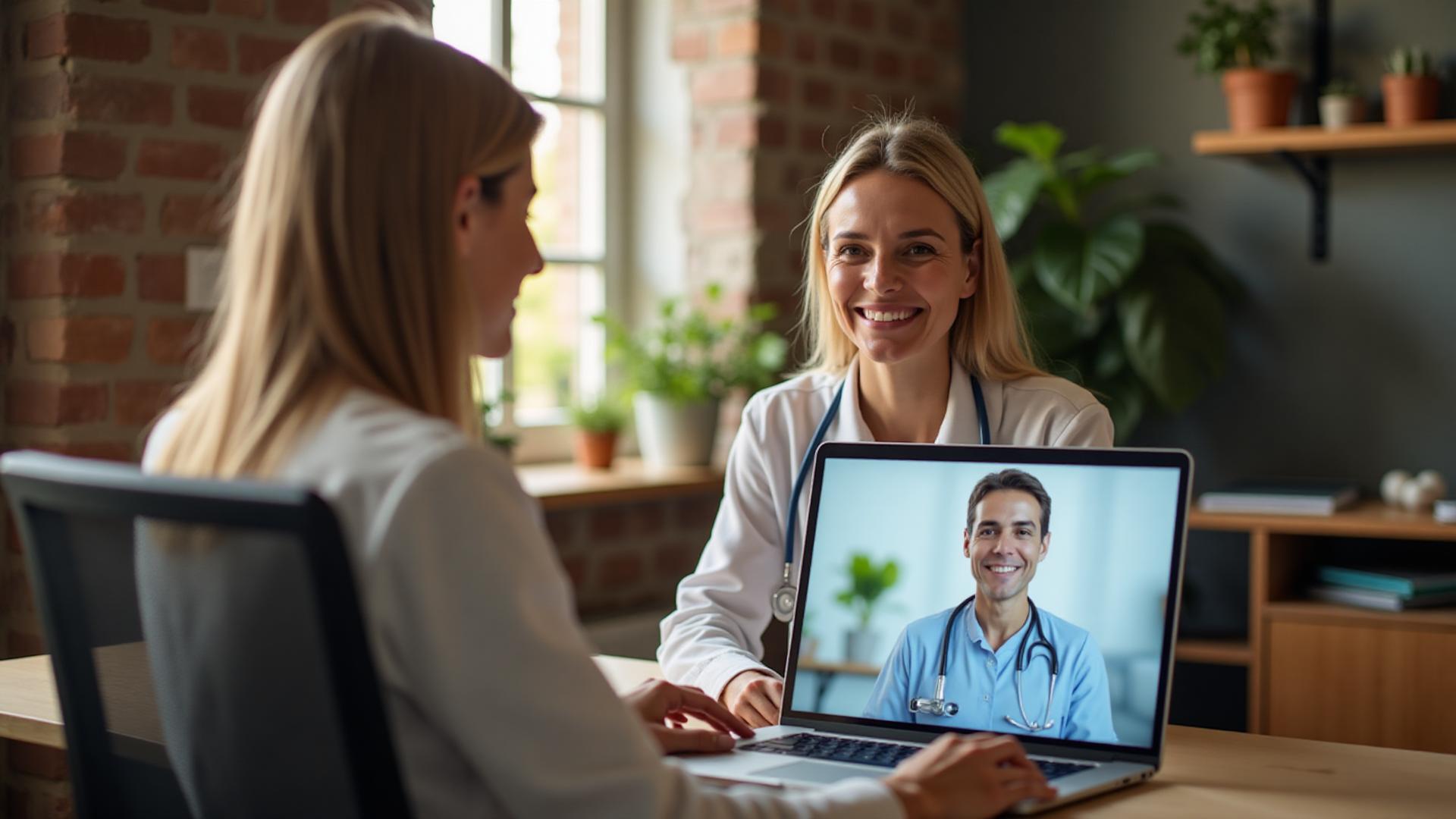 Paciente em consulta online com médico